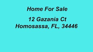 12 Gazania Ct Homosassa FL 34446 [upl. by Lavicrep]