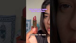 Nykaa Matte Luxe LipstickJager Bomblip and hand swatchrust brown lipstickunder 600budgetfinds [upl. by Aniled]