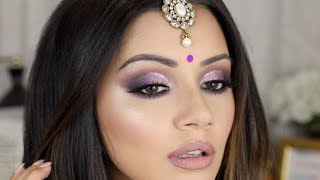 PURPLE CUT CREASE 💜 DIWALI MAKEUP TUTORIAL 2017 ✨ [upl. by Ok]