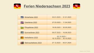 Ferien Niedersachsen 2023 [upl. by Cornia]