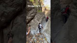 Struggling in trekking viral trending 1million youtubeshorts subscribe adventure trekking [upl. by Laikeze]