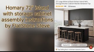 Homary 72” island with storage cabinet assembly instructions [upl. by Ardnasirk132]