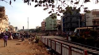 Hosur to Banaswadi Demu Special train crossing Munnekolala Railway Gate in Bangalore city Karnataka [upl. by Yartnoed]