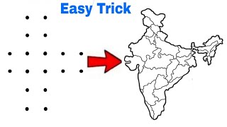 How to draw India map easily step by step  India map drawing easy [upl. by Annawek960]