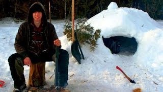 Survival How to Build a Quinzee  Snow Hut [upl. by Bright140]