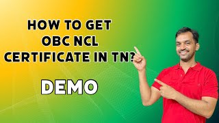 How to get OBC NCL certificate in Tamilnadu  Demo [upl. by Edd]