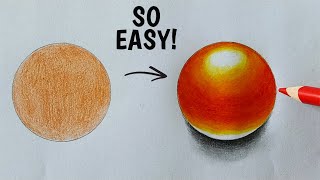 HOW TO USE COLORED PENCILS TO DRAW A 3D SHAPE  Easy 3D Drawing Illusion [upl. by Ansilma599]