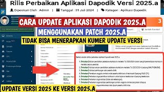 CARA UPDATE APLIKASI DAPODIK VERSI 2025A [upl. by Akcinahs101]