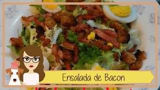 Ensalada de bacon  Frisee aux lardons  Fácil y resultón [upl. by Feinleib]