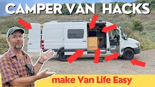 7 MORE DIY CAMPER VAN HACKS to Make Van Life Easier [upl. by Einatsed]