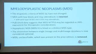 WHO Update on Myeloid Neoplasms – Dr Nahlah Alghasham Sep 30Oct 1 2022 [upl. by Luapleahcim]