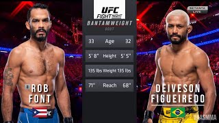 ROB FONT VS DEIVESON FIGUEIREDO FULL FIGHT UFC ON ESPN 52 [upl. by Aysa]