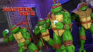 TMNT Mirage Comics 4 Pack Ninja Turtles NECA Toys Action Figure Review [upl. by Lehcar635]