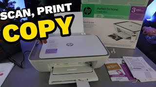 How To Scan Print Copy With HP Deskjet 2700e2800e AllIn One Printer [upl. by Ardnohsed]