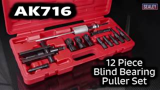 Sealey 12 Piece Blind Bearing Puller Set  AK716 [upl. by Ellegna]