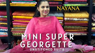 Mini Super Georgette Unstitched Suits Restocking Video [upl. by Odarnoc]