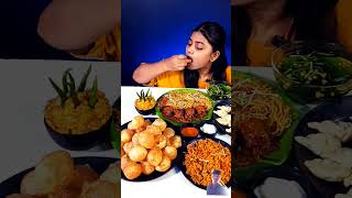 Spicy Maggi And Pani Puri Eating Challenge  Momos  Indian Street Food Mukbang shorts golgappa [upl. by Aremihc]