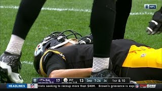 Mason Rudolph Knocked Out After Huge Hit  Ravens vs Steelers  NFL [upl. by Sarette]