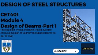 KTU 2019 Scheme  CET401  DESIGN OF STEEL STRUCTURES  MODULE 4  Beams Introduction [upl. by Enilrek]