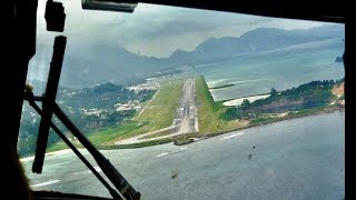 Cockpit ViewAir Seychelles landing SEZ Airport 13012018 Mahe Island Seychelles HD [upl. by Aitsirhc]