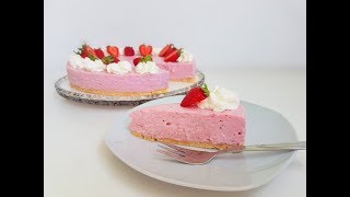 ErdbeerQuarkTorte ohne backen  Sommertorte  Kühlschranktorte  no bake  erfrischend [upl. by Alida676]