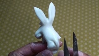 飴細工 うさぎ （あめ細工ぴん）A candy work of Japan a white cute rabbit [upl. by Whiting957]