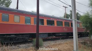 91424 Pre Museum mainline train arrives back at Pinacate station ft SP 2397 Daylight coach [upl. by Lupee]