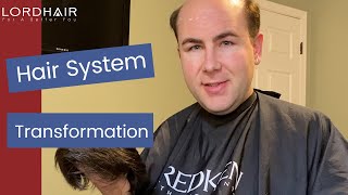 Home Hair System Transformation Attaching a PreCut and Styled Men’s Hair System  Lordhair [upl. by Rein836]