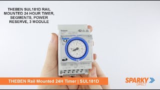 THEBEN SUL181D  RAIL MOUNTED 24 HOUR TIMER SEGMENTS POWER RESERVE 3 MODULE  Theben Timer [upl. by Kyre]