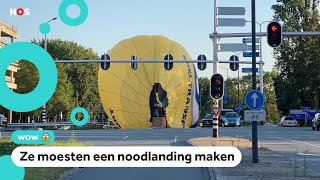 Luchtballonnen landen in woonwijk en midden op kruispunt [upl. by Lyrrehs254]