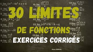 30 LIMITES de fonctions Exercices corrigés [upl. by Drawd]