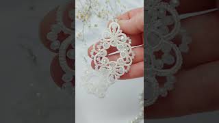 Tatting earrings jewelry wedding diy beauty handmade earrings tattinglace tattingjewerly [upl. by Bowyer]