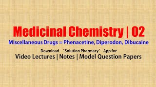 Medicinal Chemistry II 82 Miscellaneous Drugs  Phenacetine Diperodon Dibucaine  BPharmacy 5th [upl. by Ineslta]