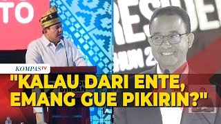 Prabowo Respons Nilai 11 Anies di Debat Kalau dari Ente Emang Gue Pikirin [upl. by Nhguavoj]