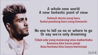 A Whole New World  Zayn Malik amp Zhavia Ward  OST Aladdin Lirik video dan terjemahan [upl. by Jewelle762]