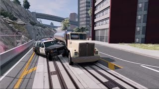 Police chase 1 Police van chasing a rogue truck beamngdrive [upl. by Hernando996]