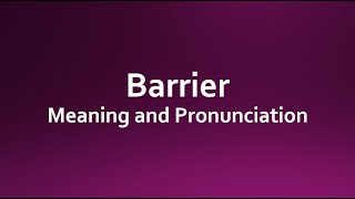 Barrier Meaning and Example Sentences [upl. by Nylsirk]