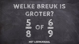 Breuken Vergelijken I Welke Breuk is Groter I Gelijknamig maken [upl. by Yanffit]