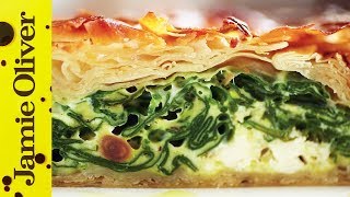 Feta and Spinach Filo Pie  Jamie Oliver [upl. by Lingwood22]