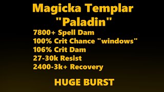 ESO Godly Magicka Templar PvP Build quotPaladinquot  U40 [upl. by Almeeta]