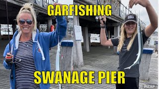 Garfishing  Swanage Pier  Float Fishing  pier fishing  Garfish [upl. by Enoed]