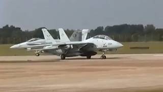 Grumman F14 Tomcat Departing Mildenhall  AIRSHOW WORLD [upl. by Obola708]