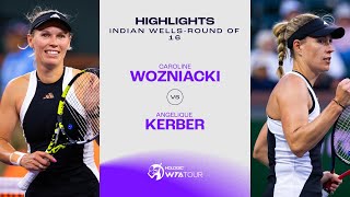 Caroline Wozniacki vs Angelique Kerber 2024 Indian Wells Round of 16  WTA Match Highlights [upl. by Stonwin]