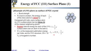 EMA5001 L0903 Surface energy for FCC 111 plane [upl. by Benzel]