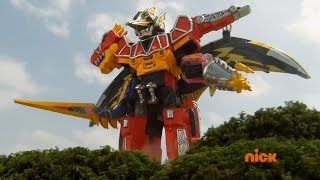 Power Rangers Dino Charge  True Black  Megazord Fight  Power Rangers Official [upl. by Anirahc]