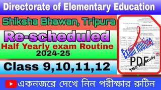 Rescheduled exam routine class 9101112 tbse TBCMyStudy [upl. by Orecic]