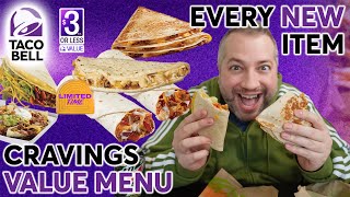 EVERY NEW TACO BELL CRAVINGS VALUE MENU ITEM  REVIEW [upl. by Arbmik]