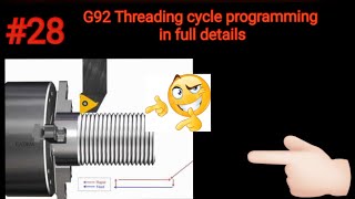 G92 Threading cycle  G92 Threading cycle programing in full details [upl. by Vanhomrigh]