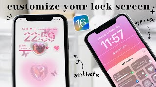 iOS16 how to customize your lock screen aesthetic 🌷✨ app amp setting [upl. by Merp800]