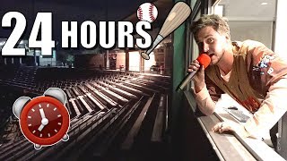 24 HOUR OVERNIGHT CHALLENGE IN BASEBALL STADIUM [upl. by Normy176]